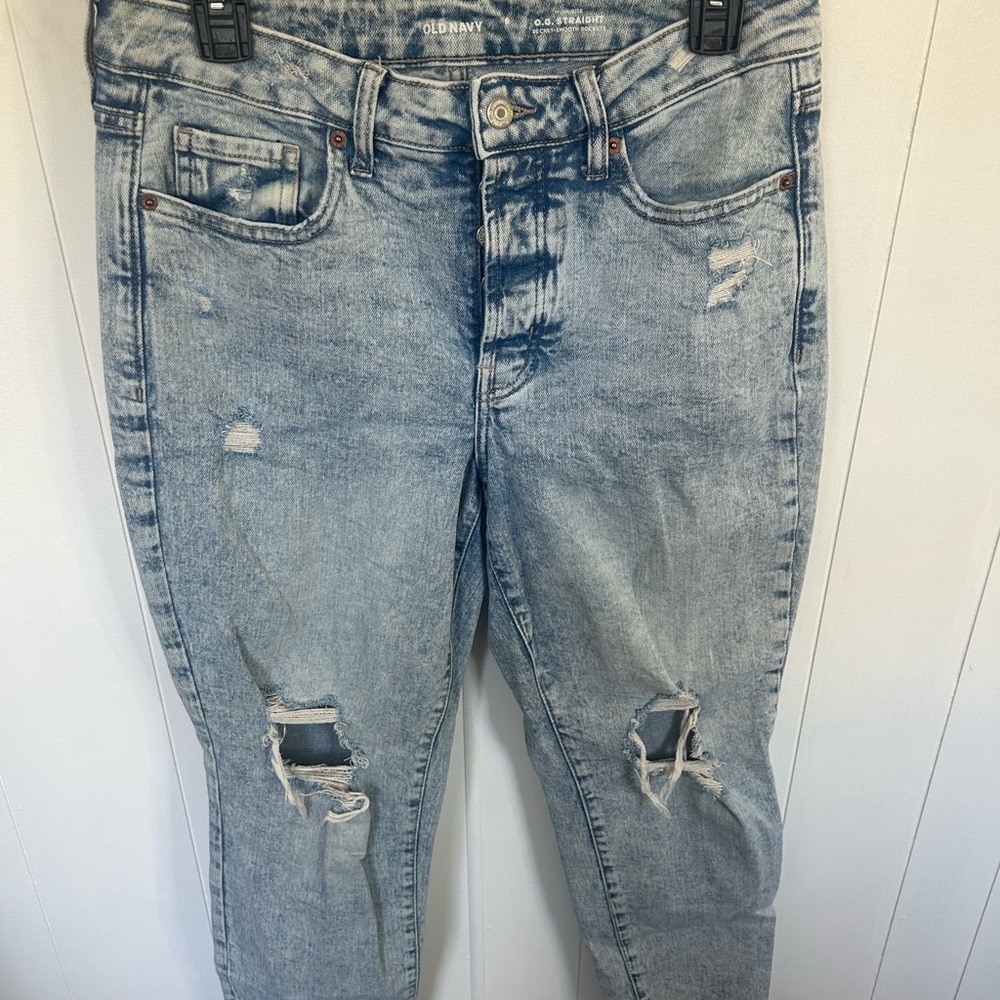Old Navy Light Blue Ripped Boyfriend Jeans